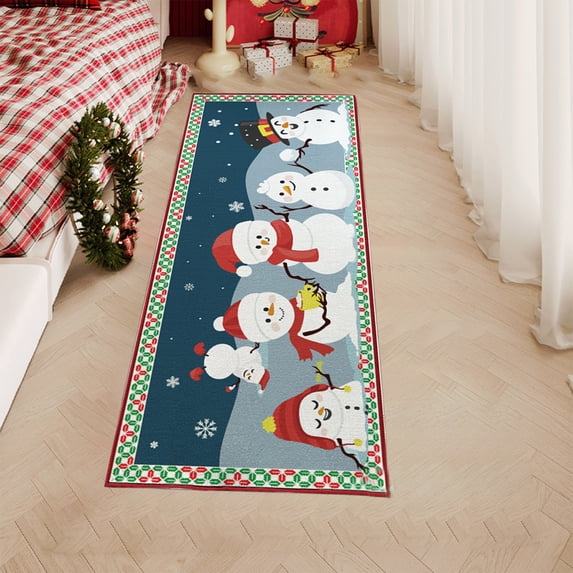 Isvgxsz Christmas Hallway Runner Rug 20x31.5in Non Slip Christmas Entryway Rug Runner Seasonal Floor Mat Washable Long Carpet for Hallway Bedroom Living Room Kitchen