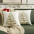 thumbnail image 1 of Isvgxsz Christmas Pillow Covers 18x18 Set of 2 Christmas Decor Pillowcase White Tree Xmas Green Throw Pillows Christmas Winter Farmhouse Holiday Decoration Outdoor Cushion Covers for Couch Home, 1 of 7