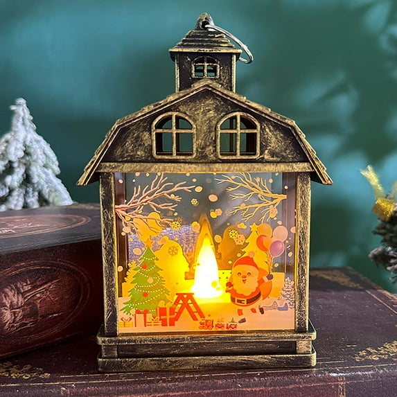 Isvgxsz Christmas Snow Globes Lantern, Christmas Lantern, Christmas Santa Snow Globe Decoration Lantern, Battery Operated LED Glittering Globe Decoration Santa Fall Decorations for Home