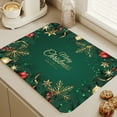 thumbnail image 1 of Isvgxsz Christmas Snowman Dish Drying Mats for Kitchen Counter Christmas Trees Holly Bird Large Microfiber Drying Mat Kitchen Accessories Dish Rack Mat Drainer Pad Washable Absorbent(C), 1 of 6