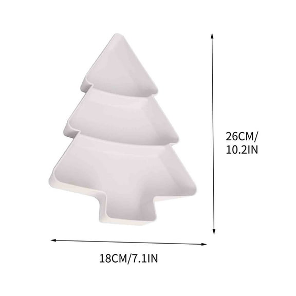 Isvgxsz Christmas Tree Shape Serving Platter Fruit Plate Household Plastic Nuts Snacks Plates Portable Dishes Serving Tray for Xmas Holiday Party