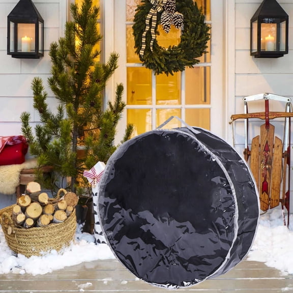 Isvgxsz Christmas Wreath Storage Bag 24" - Clear Christmas Wreath Storage Container- Garland Holiday Artificial Wreath Storage Holder –Water Proof Transparent Clear PVC (24 Inch)