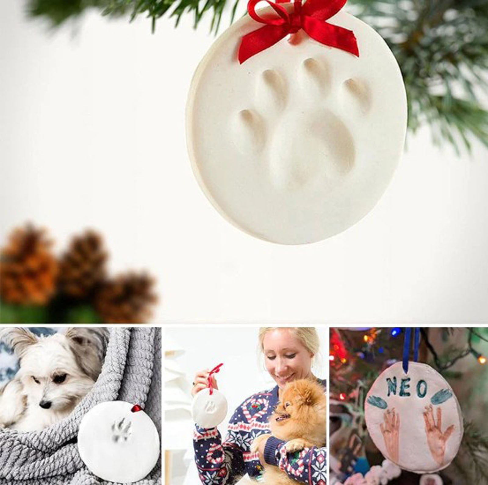 DIY Paw Impression Kit Tubuui Dog Paw Print Kit - Make 2 Clay Keepsakes ...