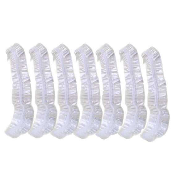 100PCS Disposable Shower Caps, Plastic Clear Hair Cap Large Thick Waterproof Bath Caps for Women, Hotel Travel Essentials Accessories Deep Conditioning Hair Care Cleaning Supplies