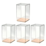 Isvgxsz Assembled Acrylic Display Case with Base, 5x3x3 in, Clear Square Acrylic Box Cube Small Acrylic Storage Containers, Dustproof Plastic Display Box for Collectibles Action Figures