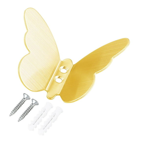 Isvgxsz Butterfly Coat Hooks, Wall Mounted Metal Hooks Stainless Steel Bath Robe Towel Hooks Decorative Wall Animal Hooks Hangers Hanging Rack Hooks for Bedroom Bathroom Home Decor