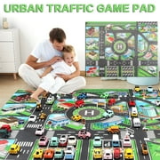 Qinghuai Clearance Kids Rug,Playroom Car Rug Play Mat,City Life Road Rug for Cars,Fun City Map for Track Toys,Carpet for Bedroom Boys 51.2"X39.4"