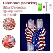 Qinghuai Clearance Patriotic 4th of July Diamond Painting Kits for Adults Beginners, 5D Diamond Art, DIY Full Round Drill Paint with Diamonds, Home Wall Decor
