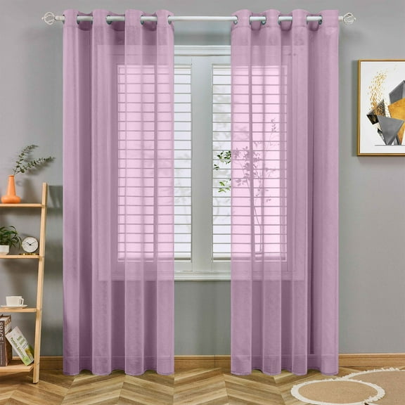 Isvgxsz Semi Sheer Curtains 96 Inches Long, Lightweight and Light Filtering Voile Drapes Extra Long Grommet Window Curtains for Bedroom, Living Room, Patio Door