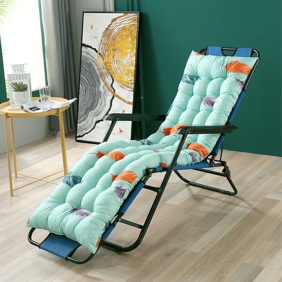 Qinghuai Clearance Sun Lounger Chair Cushions, Sundlight Patio Cushions Chaise Outdoor Mattress Recliner Quilted Thick Padded Seat Cushion Reclining Chair Rocking with Ties