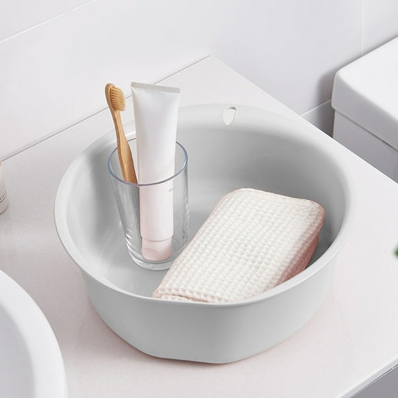 Thickened Washbasin, Household Heat-Resistant Large Capacity Plastic Basin, Student Dormitory Multi-Purpose Foot Face Hand Washing Bowl for Home Hotel School