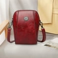 thumbnail image 1 of Isvgxsz Crossbody Bag Leather, Retro All-Match Vertical Cellphone Bag, Crossbody Leather Shoulder Bags and Clutches, 1 of 6