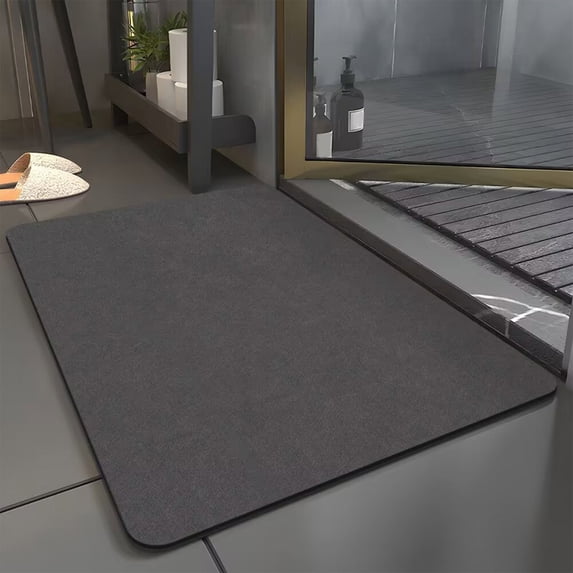 Isvgxsz Diatomaceous Earth Bath Mat Rugs Super Absorbent Diatomite Stone Bath Mat Non Slip Quick Dry Thin Bathroom Mat Fit Under Door, Floor Rugs in Front of Bathtub, Shower Room, Sink,15.74x23.62in