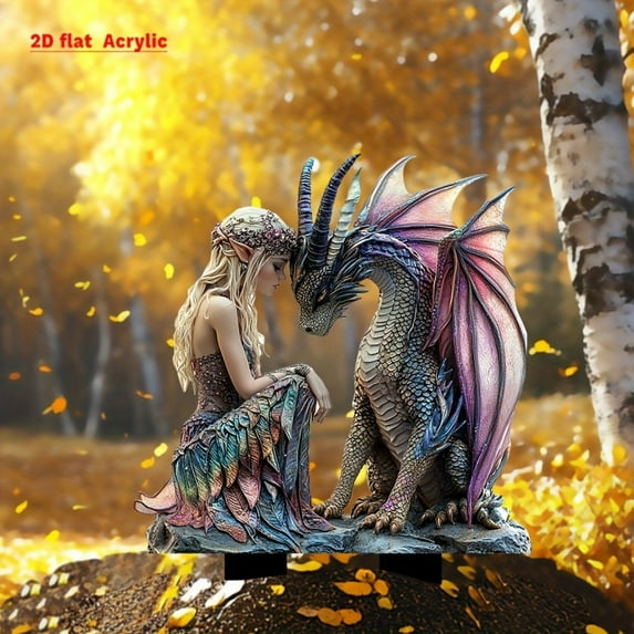 Isvgxsz Garden Fairies Figurines,Bohemian Fairy Flower Pot Decoration,Fairy Yard Props Decoration Sign,Acrylic Ground Plug,Fairy Garden Accessories for Garden Yard Lawn Decor