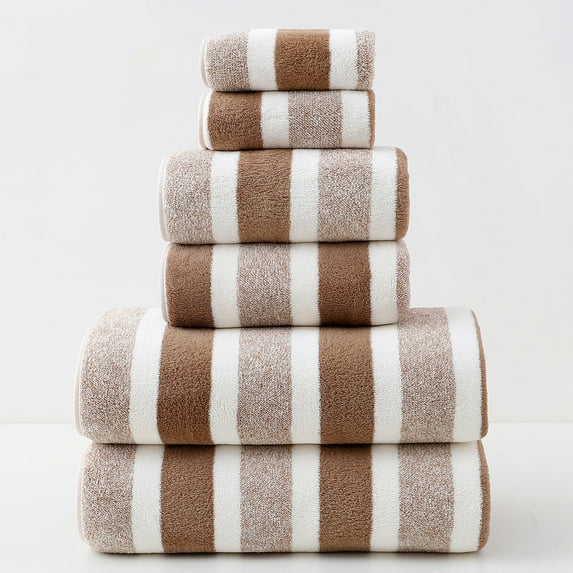 Isvgxsz Home Ultra Soft 6 Pack Towel Set, Contains 2 Bath Towels, 2 Hand Towels & 2 Wash Coths, Ideal for Everyday use, Compact & Lightweight