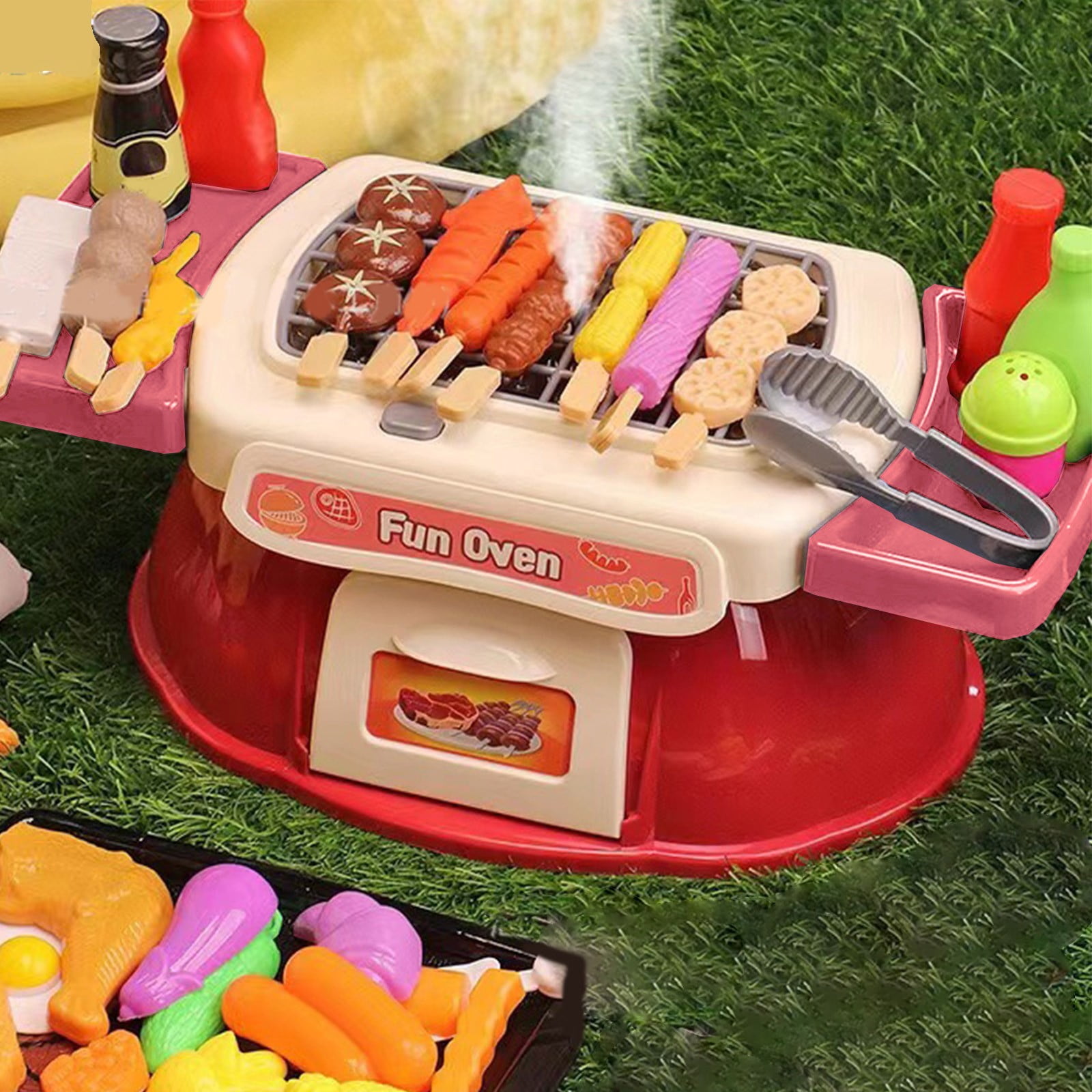 JOYIN Kids Play Kitchen Set With Toy BBQ Grill & Appliances - Pretend Play Cooking Toy For Ages 2-6, Blue