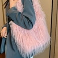 thumbnail image 1 of Isvgxsz Large Tote Bag for Women Soft Winter Fluffy Fuzzy Furry Plush Top Handle Purse Fleece Shopping Shoulder Handbag, 1 of 6