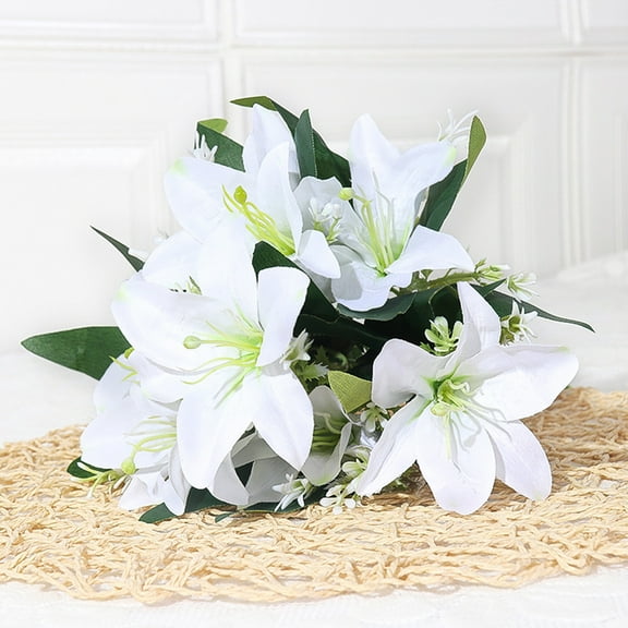 Isvgxsz Lily Artificial Flowers for Decoration, Long Stems Real Touch latex Fake Flowers, Faux Silk Easter Lily for Spring Indoor Home Office Wedding Table Centerpiece