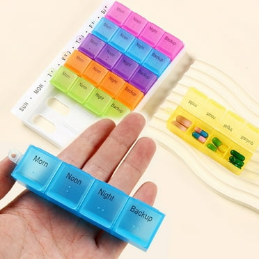 Isvgxsz Moistureproof Weekly Pill Organizer 4 Times a Day, 7 Day Pill Box 4X a Day, One Week Travel Pill Case with 28 Compartments, Medicine Container for Vitamins, Supplements or Medication
