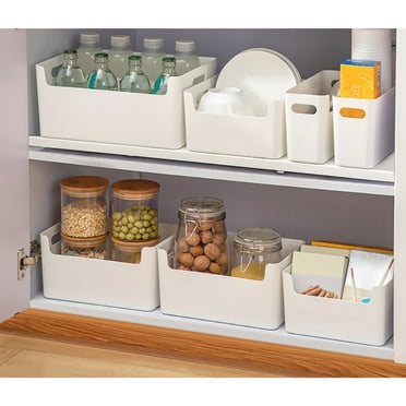 Isvgxsz Organizers and Storage Bins with Lids, Stackable Plastic Storage Containers with Handles for Fridge, Freezer, Pantry, Cabinet, Kitchen Organization and Storage