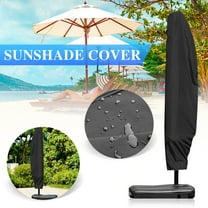 Isvgxsz Patio Umbrella Cover Outdoor Offset Umbrella Cover Waterproof Cantilever Parasol Cover for Banana Frame Umbrella, Black