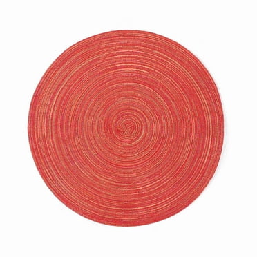 Isvgxsz Placemats - Durable Plastic Vinyl Woven Place Mats Heat-Resistant for Dining Table Deco, Wipeable Anti-Slip Indoor/Outdoor Table Mats Easy to Clean (14.96 x 14.96 inch)