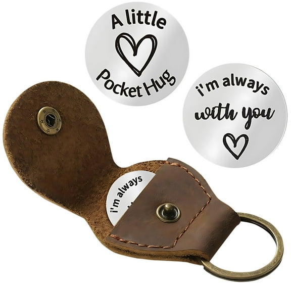 Isvgxsz Pocket Hug Token, Double Sided Inspirational Pocket Hug Token Gift Encouragement Long Distance Relationship Keepsake Social Distance Novelty Flip Coin Keychain Gift for Family and Friends