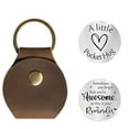 thumbnail image 1 of Isvgxsz Pocket Hug Token Little Pocket Hug Coin Stainless Steel Pocket Hug with Leather Case Keychain Double Sided Coin Thoughtful Long Distance Relationship Gifts for Friends, 1 of 3