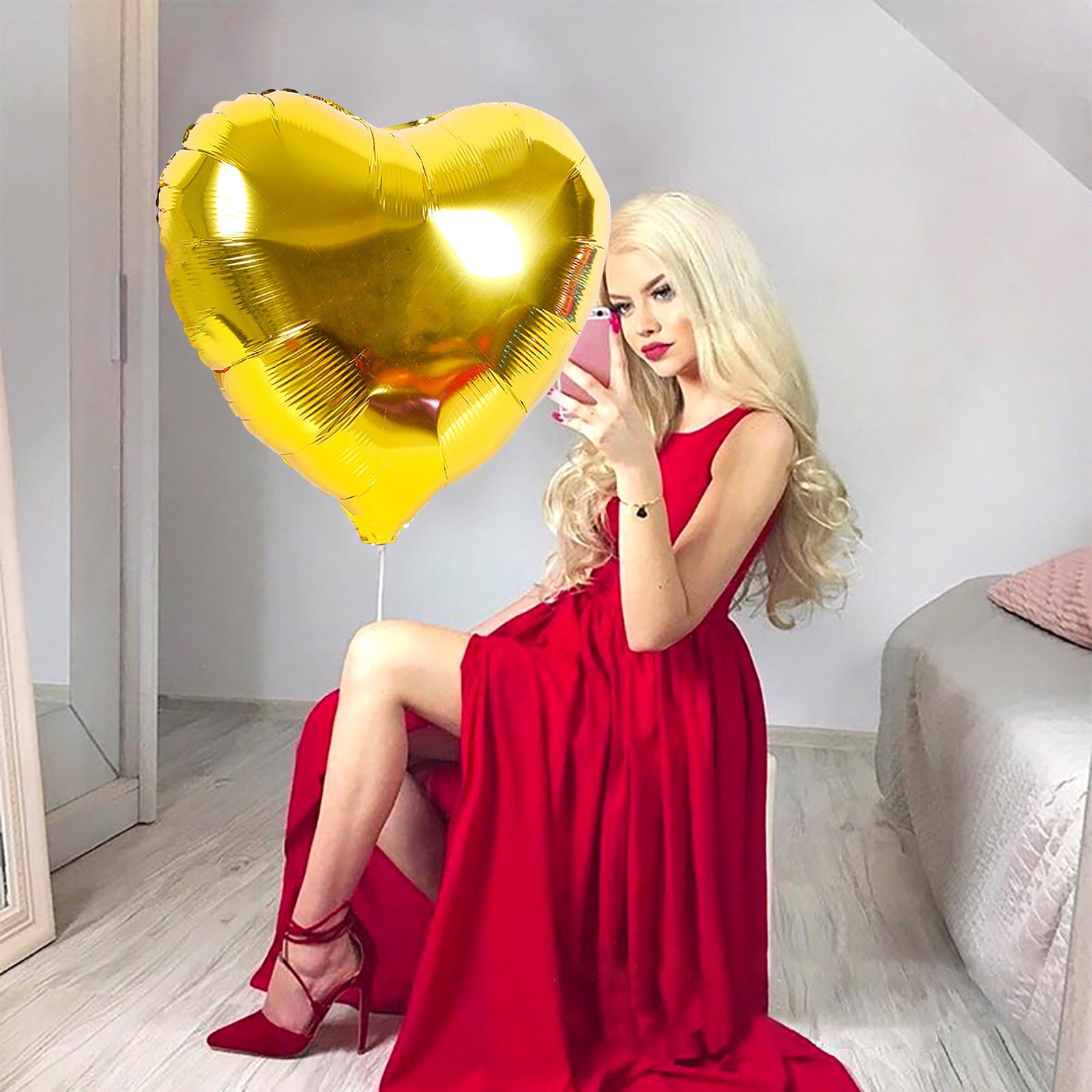 Isvgxsz Red Heart Balloons,24 Inch Heart Foil Balloons Love Balloons ...