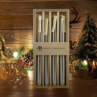 Isvgxsz Set of 4 10-Inch Tapered Candles - Unscented Halloween Taper Candles - Tall Candles Have a Long Burn time and are Perfect for Christmas Decorations or Dinner Candles