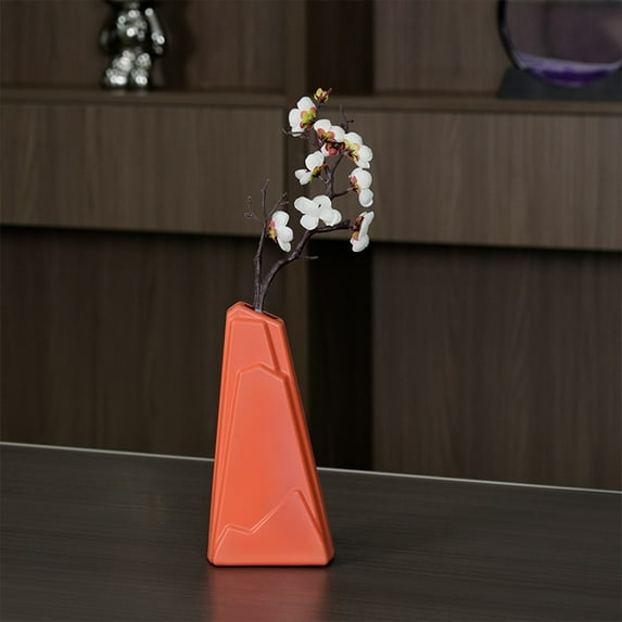 Isvgxsz Small Artificial Flowers in Plastic Vase Centerpieces Coffee Table Decor, Silk Flower Arrangements for Home Decor Indoor Fake Flower Bouquet for Dining Room Kitchen Wedding