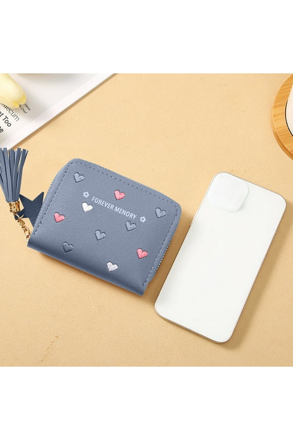 Small Wallet for Women, Slim Bifold Credit Card Holder, Compact Cash Wallet, Billfolds Thin Leather Zipper Pocket, Mini Wallet Gift for Ladies Teen Girls Travel