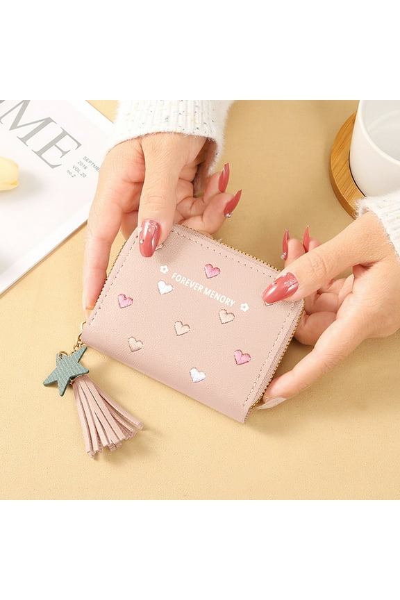 Isvgxsz Small Wallet for Women, Slim Bifold Credit Card Holder, Compact Cash Wallet, Billfolds Thin Leather Zipper Pocket, Mini Wallet Gift for Ladies Teen Girls Travel