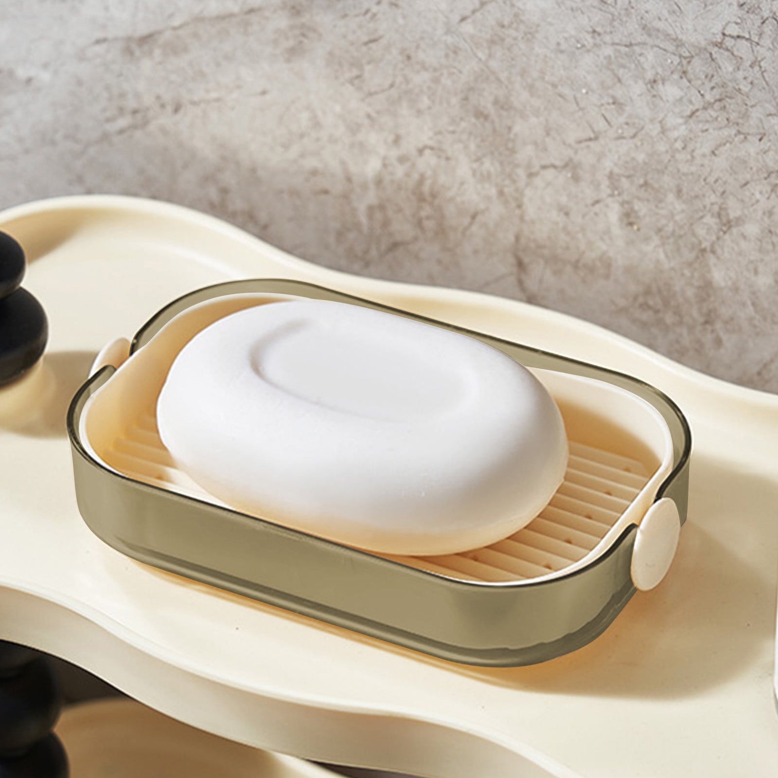 Qinghuai Soap Dish, Dual-Layer Bar Soap Tray Container Box Case Holder ...