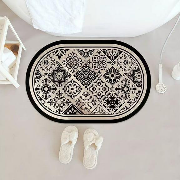 Isvgxsz Stone Bath Mat - Diatomaceous Earth Shower Mat, Non-Slip Super Absorbent Quick Drying Diatomite Stone Bath Mats for Bathroom Floor Mat, Natural, Easy to Clean