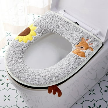 Isvgxsz Toilet Seat Cover for Bathroom, Toilet Seat Cushion Covers Soft Thicker Warmer Washable Toilet Seat Cover Pads with Zipper Home Reusable