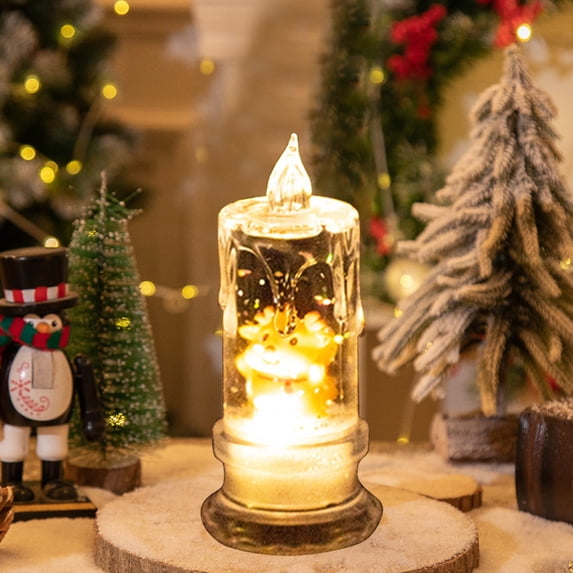 Isvgxsz Transparent LED Candles ,Flameless Pillar Candles,Battery Operated Candles/Fake Candle, Velas Artificiales Para Decoracion for Valentine's Day Wedding Diwali Fall Christmas Decorations