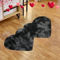 Isvgxsz Valentine's Day Heart Rug Double Heart Shaped Rug Decor Non Slip Bathroom Rug Doormat Shower Mat Bedroom Living Room Entrance Welcome Floor Decor, 19.6x39.3in