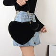 thumbnail image 1 of Isvgxsz Women's Handbag Fleece Heart Shape Shoulder Bag Hobo Tote Bag Faux Fur Retro Casual Clutch Cute Purse…, 1 of 7