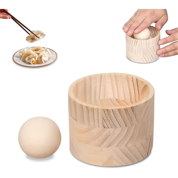 Qingming Ball Skin Press, Dumpling Wrapper Press for Event, Round Wooden Dumpling Skin Maker, Hand Pie Maker for Event, Restaurant