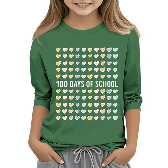Qingpeng 100 Days of School Shirt Girls Kindergarten Sweatshirts 100th Day of School Celebration Gifts Pullover Top