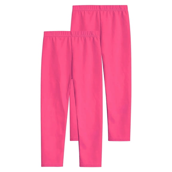 Qingpeng 2PC Little Girls Leggings Basic Toddler Girl Yoga Pants Soft Comfortable Girls Leggings