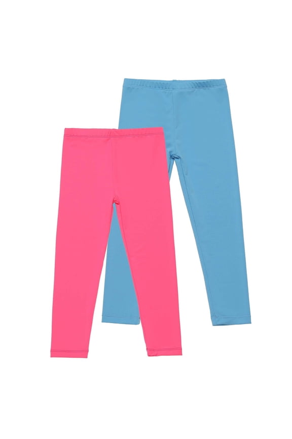 2PC Toddler Girls Leggings Ankle Length Comfortable Yoga Pants for Girls Cotton Footless Tights Softness and Breathability