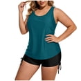 thumbnail image 1 of Qingpeng 3 Piece Tankini Swimsuit for Women High Neck Swimsuits Back Cut Out Swim Tank Tops with Boy Shorts, 1 of 6