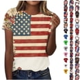 thumbnail image 1 of Qingpeng 4th of July Patriotic T Shirts for Women Summer Star Print Shirts Women's Independence Day Short Sleeve Casual Tee Tops, 1 of 6