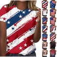 thumbnail image 1 of Qingpeng 4th of July Patriotic T Shirts for Women Summer Star Print Shirts Women's Independence Day Short Sleeve Casual Tee Tops, 1 of 5