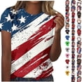thumbnail image 1 of Qingpeng 4th of July Patriotic T Shirts for Women Summer Star Print Shirts Women's Independence Day Short Sleeve Casual Tee Tops, 1 of 5