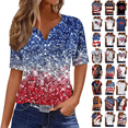 thumbnail image 1 of Qingpeng 4th of July T Shirts for Women Summer Patriotic Print Shirts Women's Independence Day Short Sleeve Casual Tee Tops Size S-3XL, 1 of 6