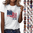 thumbnail image 1 of Qingpeng American Flag Shirts for Women 4th of July T-Shirt Patriotic T-Shirts Women's Independence Day Short Sleeve Printed Casual Tee Tops Size S-3XL, 1 of 6
