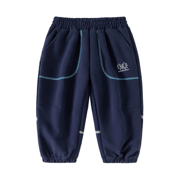 Qingpeng Boys Girls Casual Sweatpants Elastic Waist Side Pocket Outdoor Running Jogging Long Athletic Pants for Kids